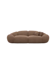 3-Sitzer Design Sofa „Cosmo“ mit Strukturstoff-Bezug Strukturstoff Braun BLOOMINGLOFT Collection