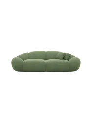 3-Sitzer Design Sofa „Cosmo“ mit Strukturstoff-Bezug Strukturstoff Grün BLOOMINGLOFT Collection