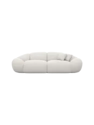 3-Sitzer Design Sofa „Cosmo“ mit Strukturstoff-Bezug Strukturstoff Weiss BLOOMINGLOFT Collection