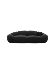3-Sitzer Design Sofa „Cosmo“ mit Samtbezug Samtbezug Schwarz BLOOMINGLOFT Collection