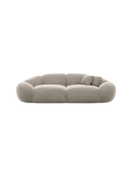 3-Sitzer Design Sofa „Cosmo“ mit Samtbezug Samtbezug Beige dunkel BLOOMINGLOFT Collection