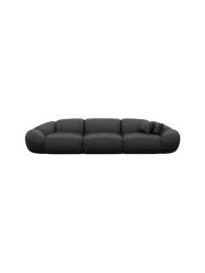 4-Sitzer Design Echtleder Sofa „Cosmo“ Echtleder Schwarz BLOOMINGLOFT Collection