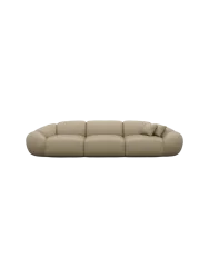 4-Sitzer Design Echtleder Sofa „Cosmo“ Echtleder Dark Beige BLOOMINGLOFT Collection