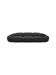 4-Sitzer Design Sofa „Cosmo“ mit Strukturstoff-Bezug Strukturstoff Schwarz BLOOMINGLOFT Collection