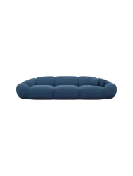 4-Sitzer Design Sofa „Cosmo“ mit Strukturstoff-Bezug Strukturstoff Dunkelblau BLOOMINGLOFT Collection