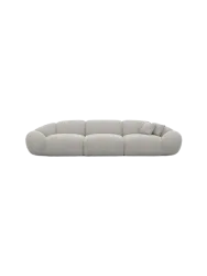 4-Sitzer Design Sofa „Cosmo“ mit Strukturstoff-Bezug Strukturstoff Hellgrau BLOOMINGLOFT Collection