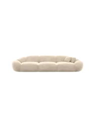 4-Sitzer Design Sofa „Cosmo“ mit Samtbezug Samtbezug Cream BLOOMINGLOFT Collection