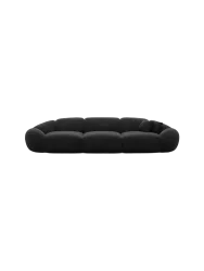4-Sitzer Design Sofa „Cosmo“ mit Samtbezug Samtbezug Schwarz BLOOMINGLOFT Collection