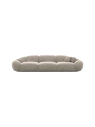 4-Sitzer Design Sofa „Cosmo“ mit Samtbezug Samtbezug Beige dunkel BLOOMINGLOFT Collection