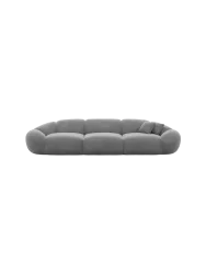 4-Sitzer Design Sofa „Cosmo“ mit Samtbezug Samtbezug Dunkelgrau BLOOMINGLOFT Collection