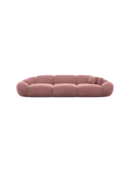 4-Sitzer Design Sofa „Cosmo“ mit Samtbezug Samtbezug Lachsrosa BLOOMINGLOFT Collection