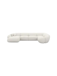 6-Sitzer Design Panorama-Sofa „Cosmo XL“ mit Bouclé-Bezug Bouclé White BLOOMINGLOFT Collection