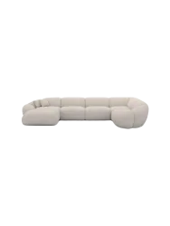 6-Sitzer Design Panorama-Sofa „Cosmo XL“ mit Bouclé-Bezug Bouclé Toffee BLOOMINGLOFT Collection