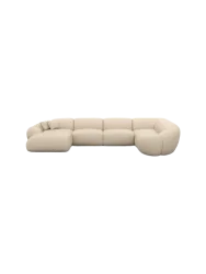 6-Sitzer Design Echtleder Panorama-Sofa „Cosmo XL“ Echtleder Beige BLOOMINGLOFT Collection