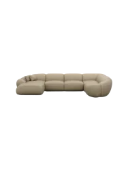 6-Sitzer Design Echtleder Panorama-Sofa „Cosmo XL“ Echtleder Dark Beige BLOOMINGLOFT Collection