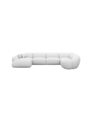 6-Sitzer Design Echtleder Panorama-Sofa „Cosmo XL“ Echtleder White BLOOMINGLOFT Collection