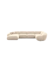 6-Sitzer Design Panorama-Sofa „Cosmo XL“ mit Samtbezug Samtbezug Cream BLOOMINGLOFT Collection