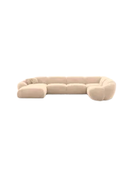 6-Sitzer Design Panorama-Sofa „Cosmo XL“ mit Samtbezug Samtbezug Beige BLOOMINGLOFT Collection