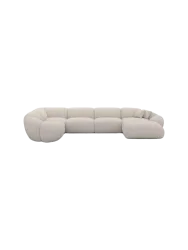 6-Sitzer Design Panorama-Sofa „Cosmo XL“ mit Bouclé-Bezug Bouclé Toffee BLOOMINGLOFT Collection