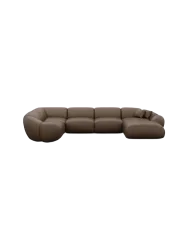 6-Sitzer Design Echtleder Panorama-Sofa „Cosmo XL“ Echtleder Dark Brown BLOOMINGLOFT Collection