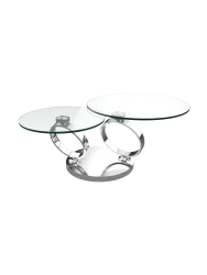 Ausziehbarer, flexibler Design Couchtisch „Eolia Silver“ Akante Design