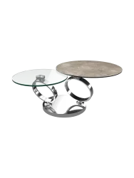 Ausziehbarer, flexibler Design Couchtisch „Eolia Silver“ Akante Design