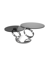 Ausziehbarer, flexibler Design Couchtisch „Eolia Silver“ Akante Design
