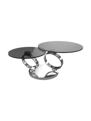 Ausziehbarer, flexibler Design Couchtisch „Eolia Silver“ Akante Design