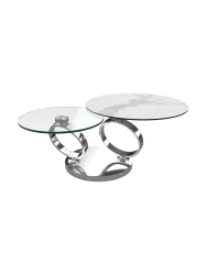Ausziehbarer, flexibler Design Couchtisch „Eolia Silver“ Akante Design