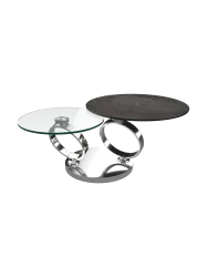 Ausziehbarer, flexibler Design Couchtisch „Eolia Silver“ Akante Design