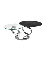 Ausziehbarer, flexibler Design Couchtisch „Eolia Silver“ Akante Design