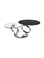 Ausziehbarer, flexibler Design Couchtisch „Eolia Silver“ Akante Design