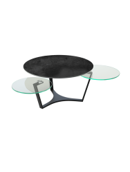 Ausziehbarer, flexibler Design Keramik Couchtisch „Safran“ Akante Design