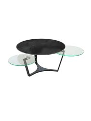 Ausziehbarer, flexibler Design Keramik Couchtisch „Safran“ Akante Design