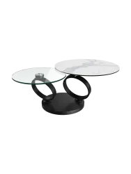 Ausziehbarer, flexibler Design Couchtisch „Eolia Black“ Akante Design
