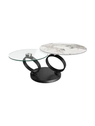 Ausziehbarer, flexibler Design Couchtisch „Eolia Black“ Akante Design