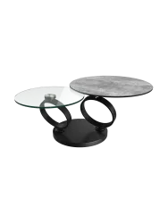 Ausziehbarer, flexibler Design Couchtisch „Eolia Black“ Akante Design