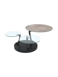 Ausziehbarer, flexibler Design Keramik Couchtisch „Boussole“ Akante Design