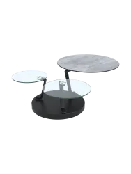 Ausziehbarer, flexibler Design Keramik Couchtisch „Boussole“ Akante Design