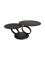 Ausziehbarer, flexibler Design Keramik Couchtisch „Eolia Double Black“ Akante Design