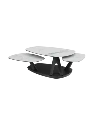 Ausziehbarer, flexibler Design Keramik Couchtisch „Opus“ Akante Design