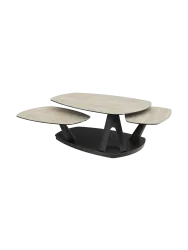 Ausziehbarer, flexibler Design Keramik Couchtisch „Opus“ Akante Design