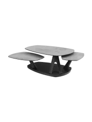 Ausziehbarer, flexibler Design Keramik Couchtisch „Opus“ Akante Design