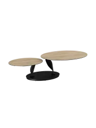 Ausziehbarer, flexibler Design Keramik Couchtisch „Rosa Double“ Akante Design