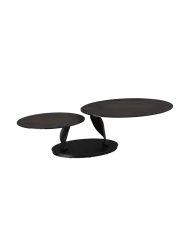 Ausziehbarer, flexibler Design Keramik Couchtisch „Rosa Double“ Akante Design
