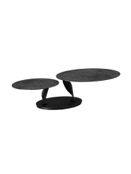 Ausziehbarer, flexibler Design Keramik Couchtisch „Rosa Double“ Akante Design
