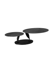 Ausziehbarer, flexibler Design Keramik Couchtisch „Rosa Double“ Akante Design