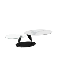 Ausziehbarer, flexibler Design Keramik Couchtisch „Rosa“ Akante Design