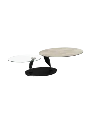 Ausziehbarer, flexibler Design Keramik Couchtisch „Rosa“ Akante Design
