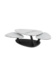 Ausziehbarer, flexibler Design Keramik Couchtisch „Camelias“ Akante Design